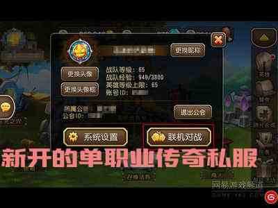 新开的单职业传奇私服游戏截图2